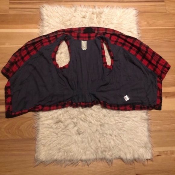 Anthro Elevenses Roxanne Plaid Waterfall Vest - Picture 7 of 7